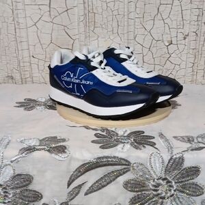 Calvin Klein Blue and White Sneakers